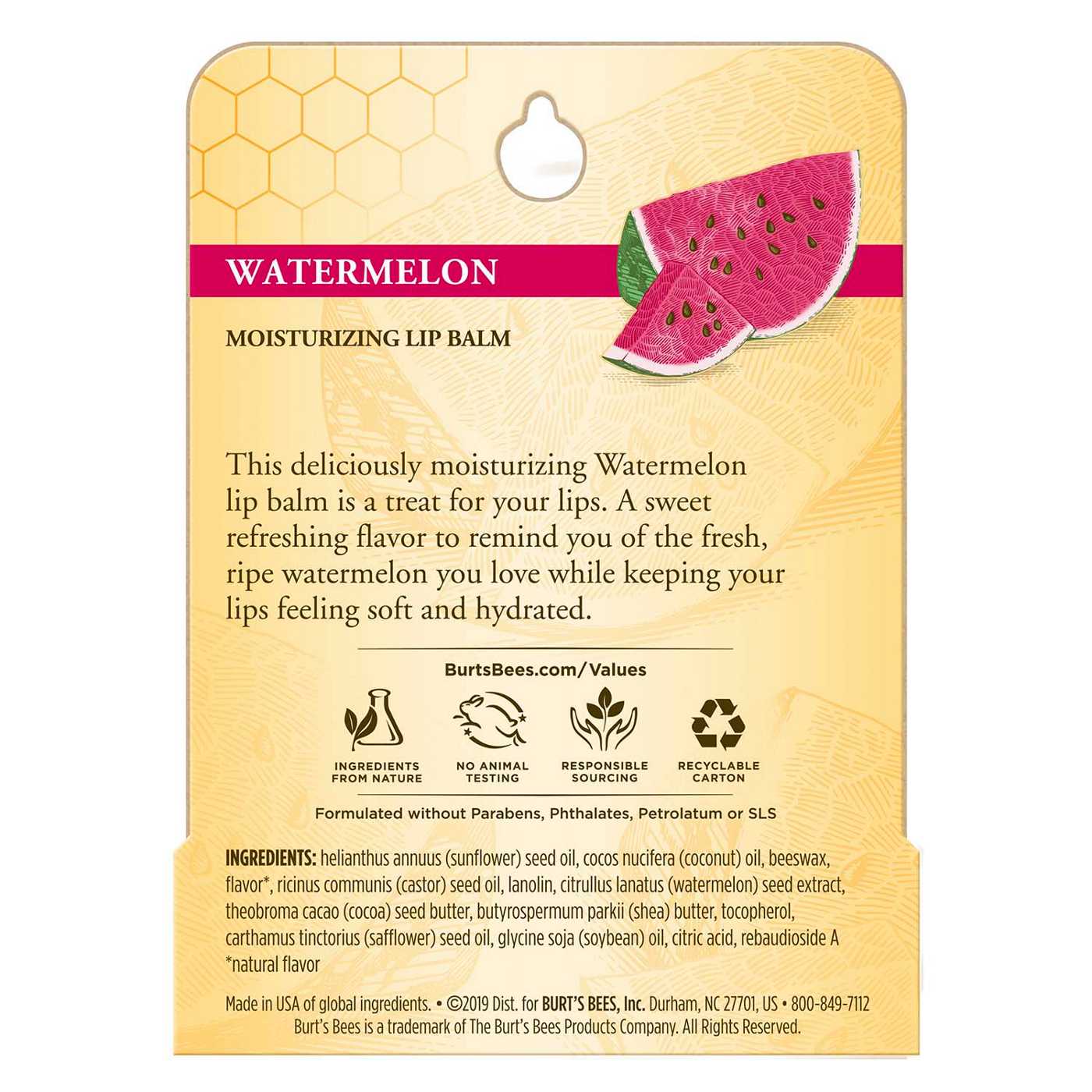 Burt's Bees Moisturizing Lip Balm - Watermelon; image 2 of 3