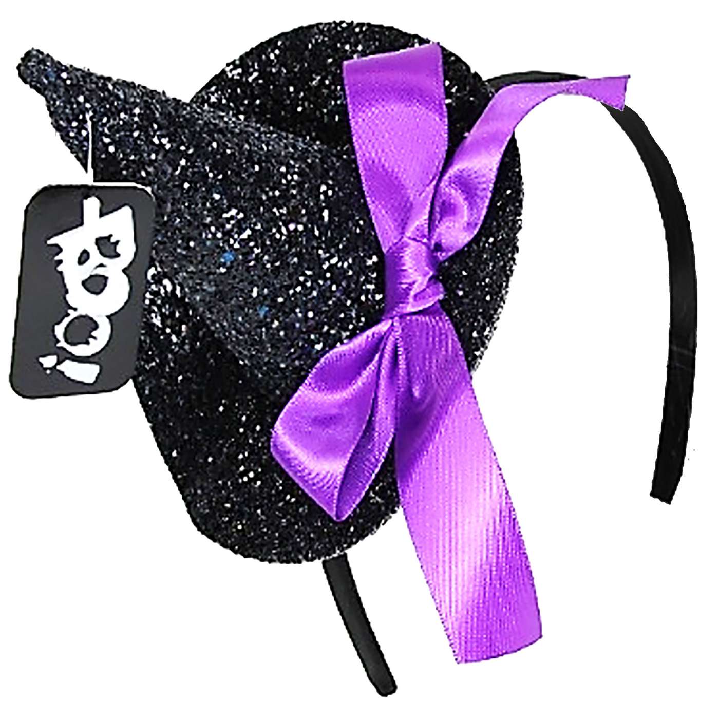 Boo! Witch Hat with Purple Bow Headband; image 2 of 2