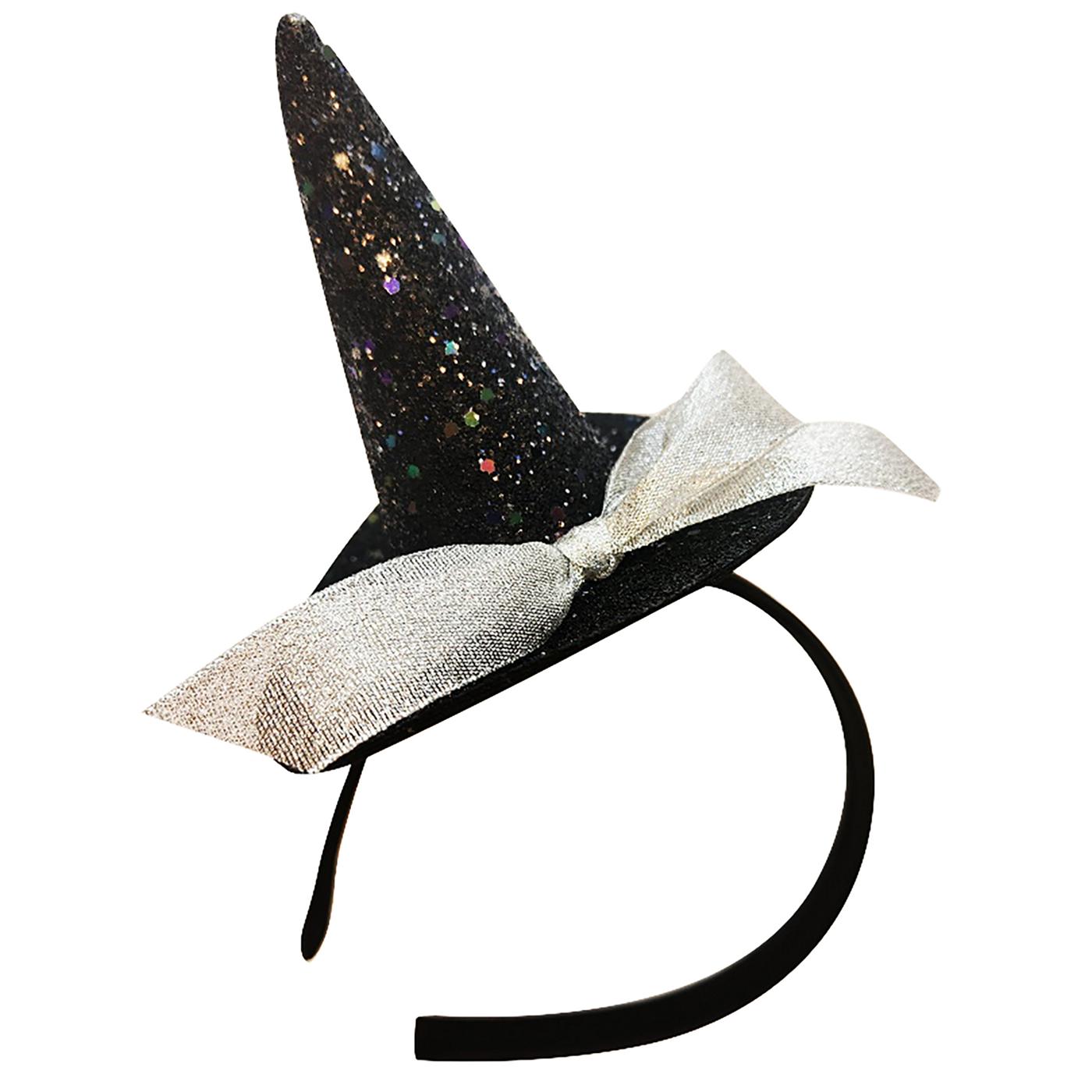 Boo! Witch Hat with White Bow Headband; image 1 of 2