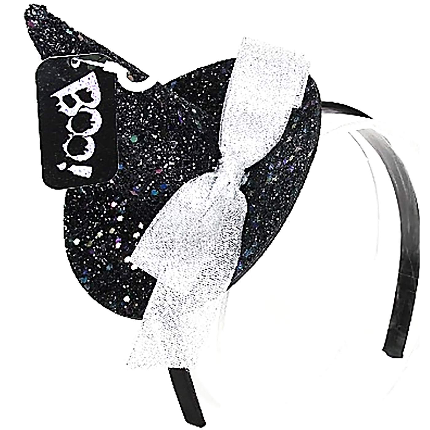 Boo! Witch Hat with White Bow Headband; image 2 of 2