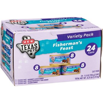 H-E-B Texas Pets Classic Paté Wet Cat Food - Fisherman's Feast Variety Pack