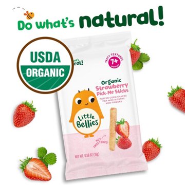 Little Bellies Organic Strawberry Pick-Me Sticks, 0.56 oz