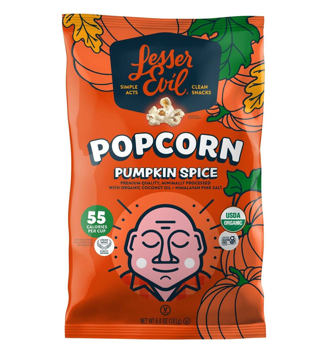 LesserEvil Organic Popped Popcorn - Pumpkin Spice; image 3 of 5