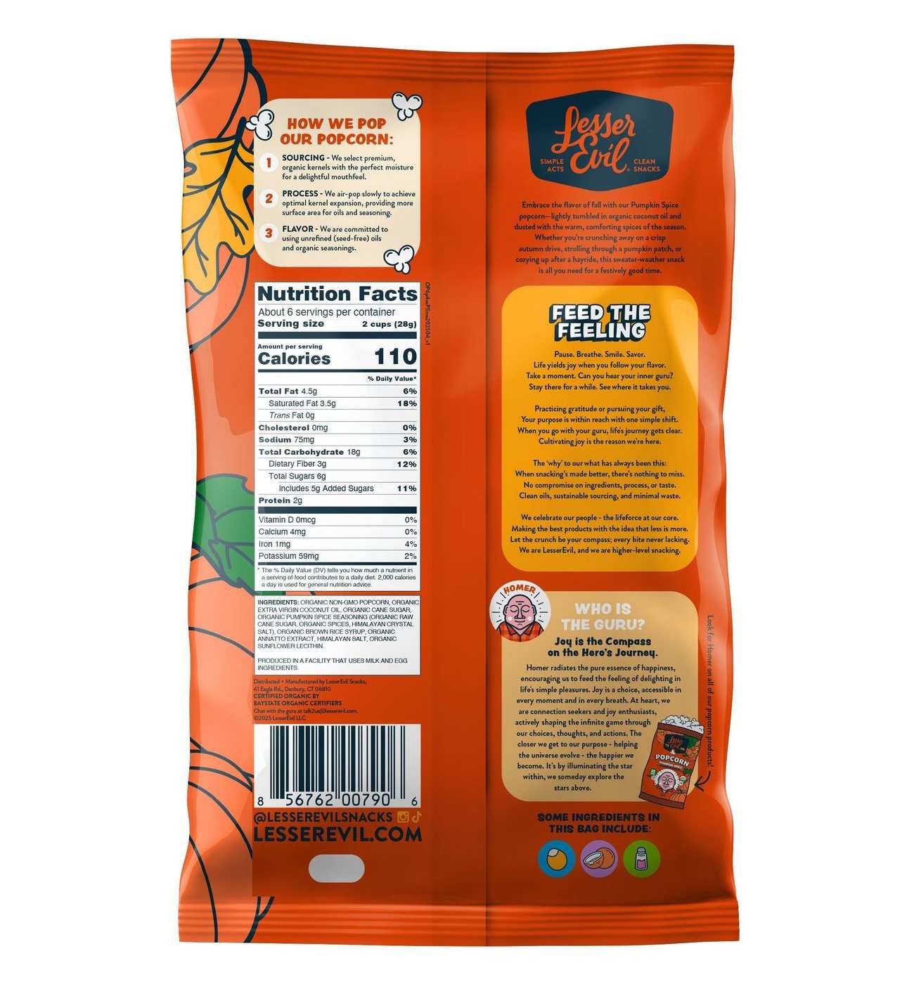 LesserEvil Organic Popped Popcorn - Pumpkin Spice; image 5 of 5