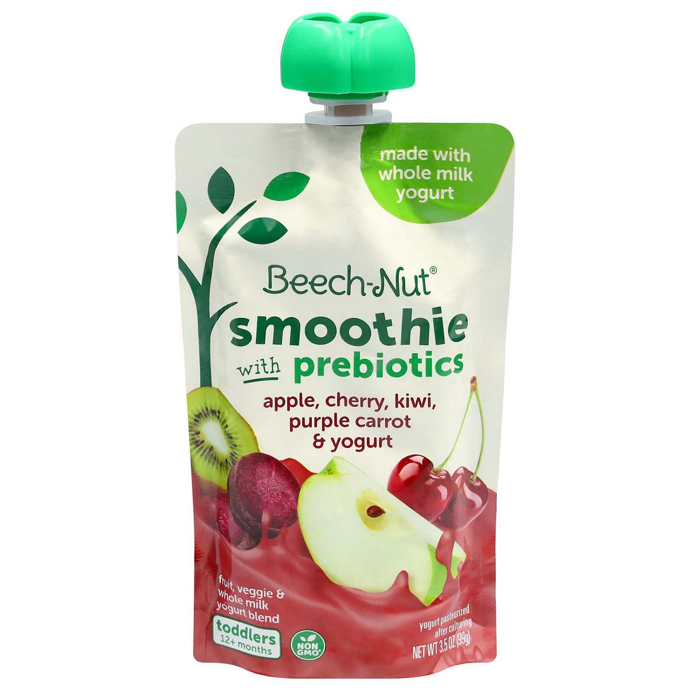Beech-Nut Smoothie + Prebiotics Pouches - Apple, Cherry, Kiwi Carrot & Yogurt; image 1 of 4
