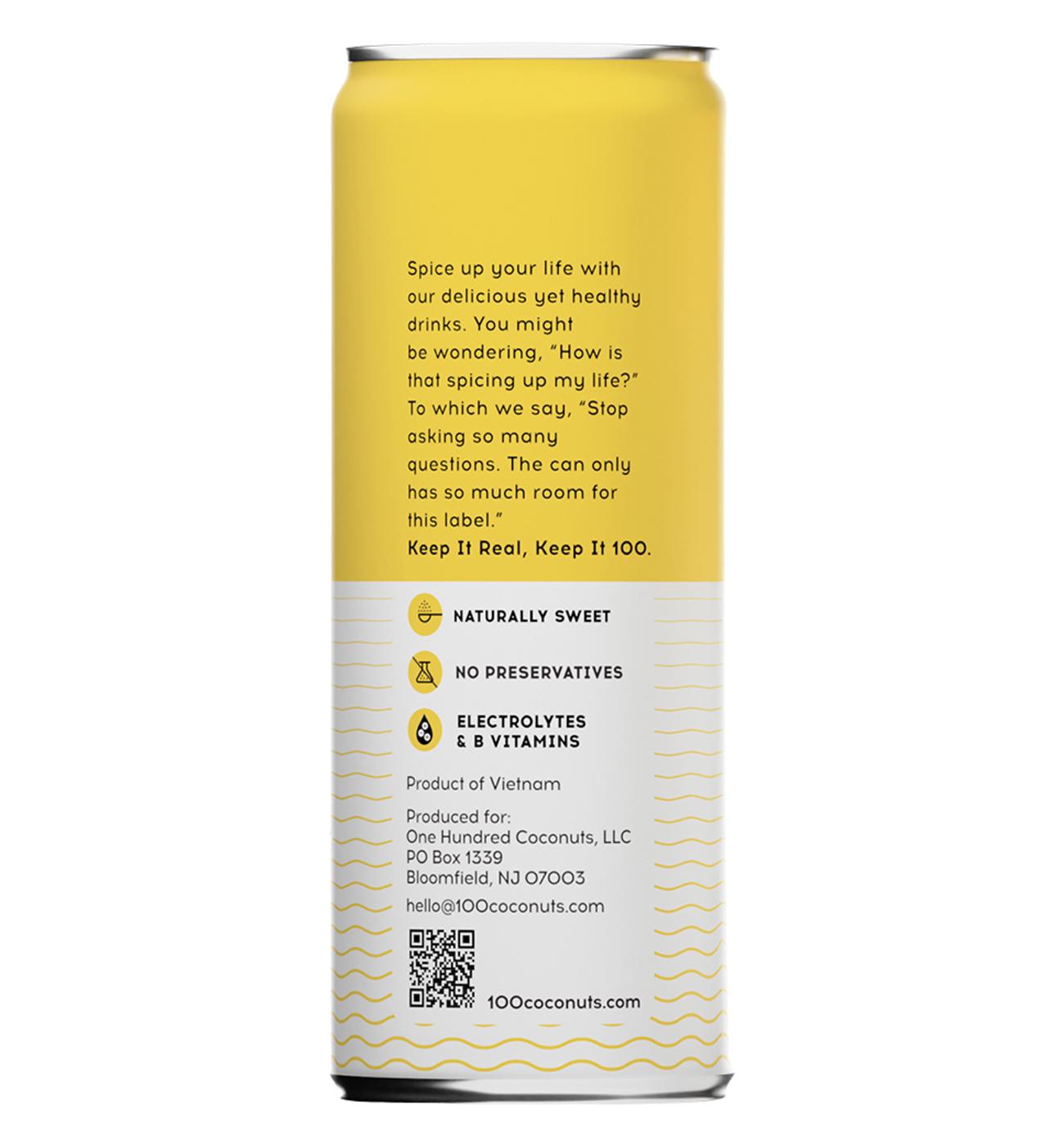 100 Coconuts Pure Coconut Water + Pineapple; image 2 of 3