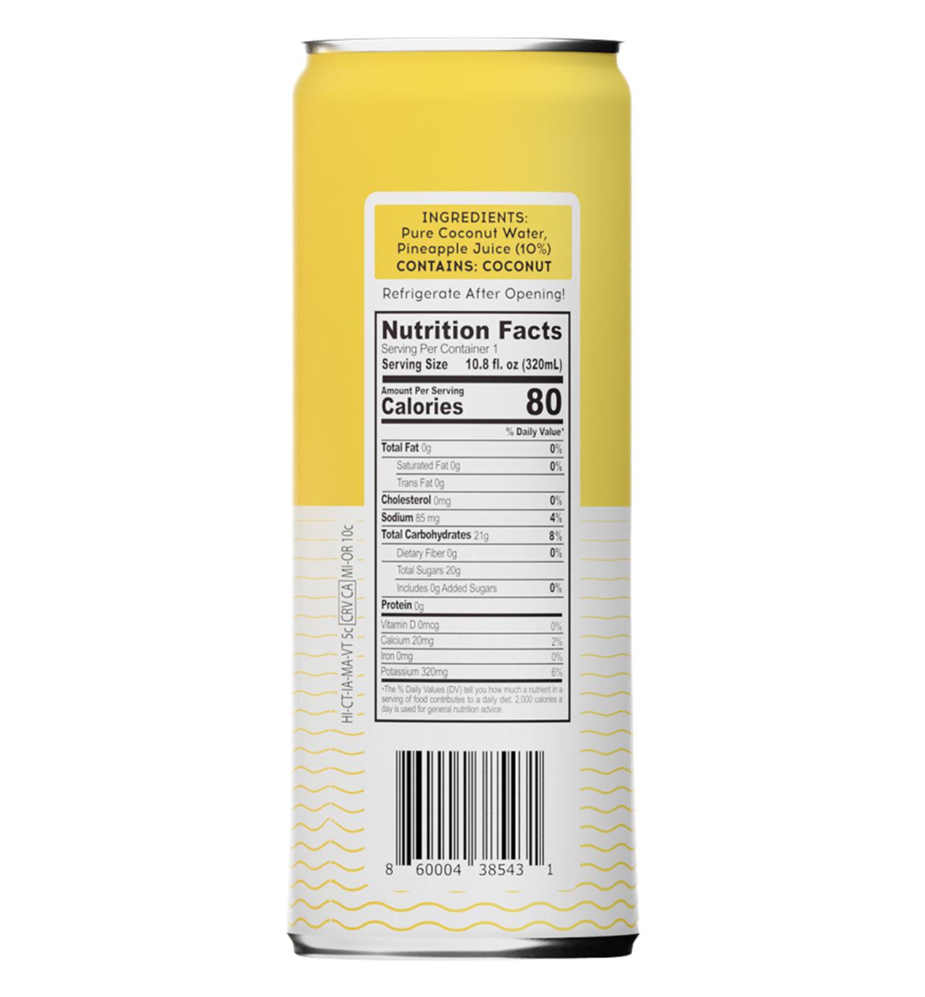 100 Coconuts Pure Coconut Water + Pineapple; image 3 of 3