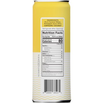100 Coconuts Pure Coconut Water + Pineapple, 11 oz