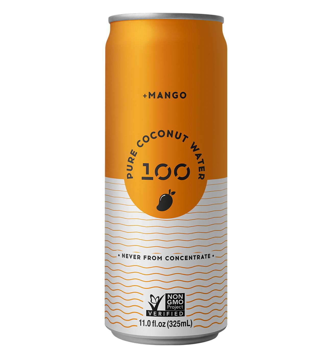 100 Coconuts Pure Coconut Water + Mango; image 1 of 3