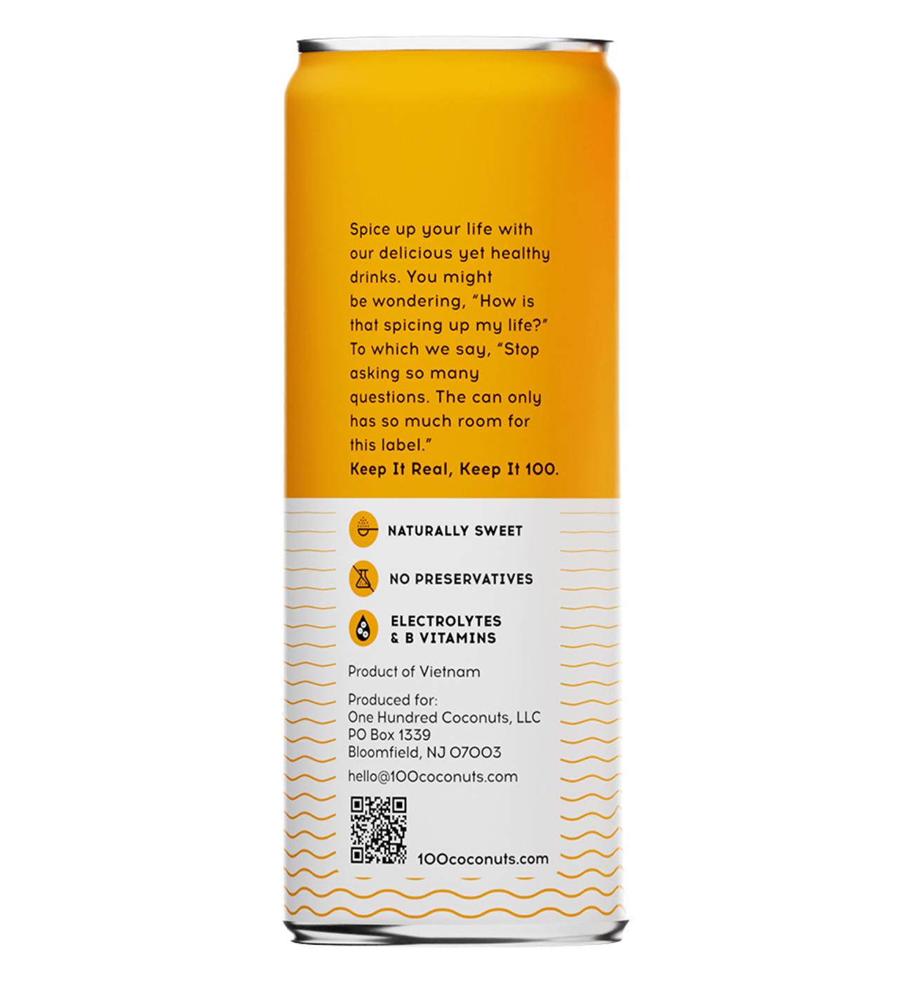 100 Coconuts Pure Coconut Water + Mango; image 2 of 3