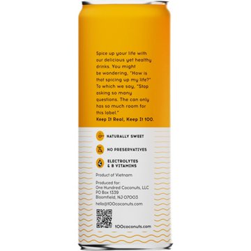 100 Coconuts Pure Coconut Water + Mango, 11 oz