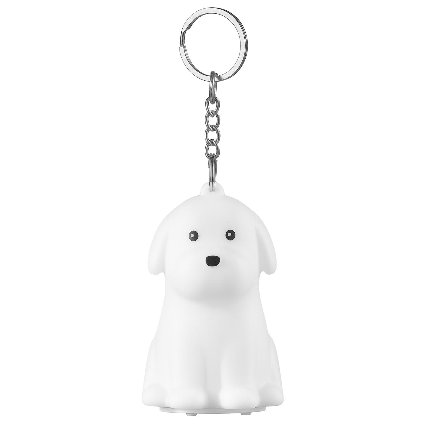 Globe Squish Dog Light Up Keychain; image 1 of 4