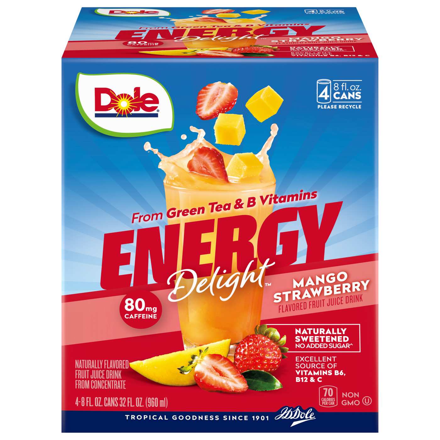 Dole Energy Delight 8 oz Cans Fruit Juice - Mango Strawberry; image 1 of 3