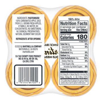 Martinelli's Gold Medal Sparkling Apple Juice 4 pk Bottles