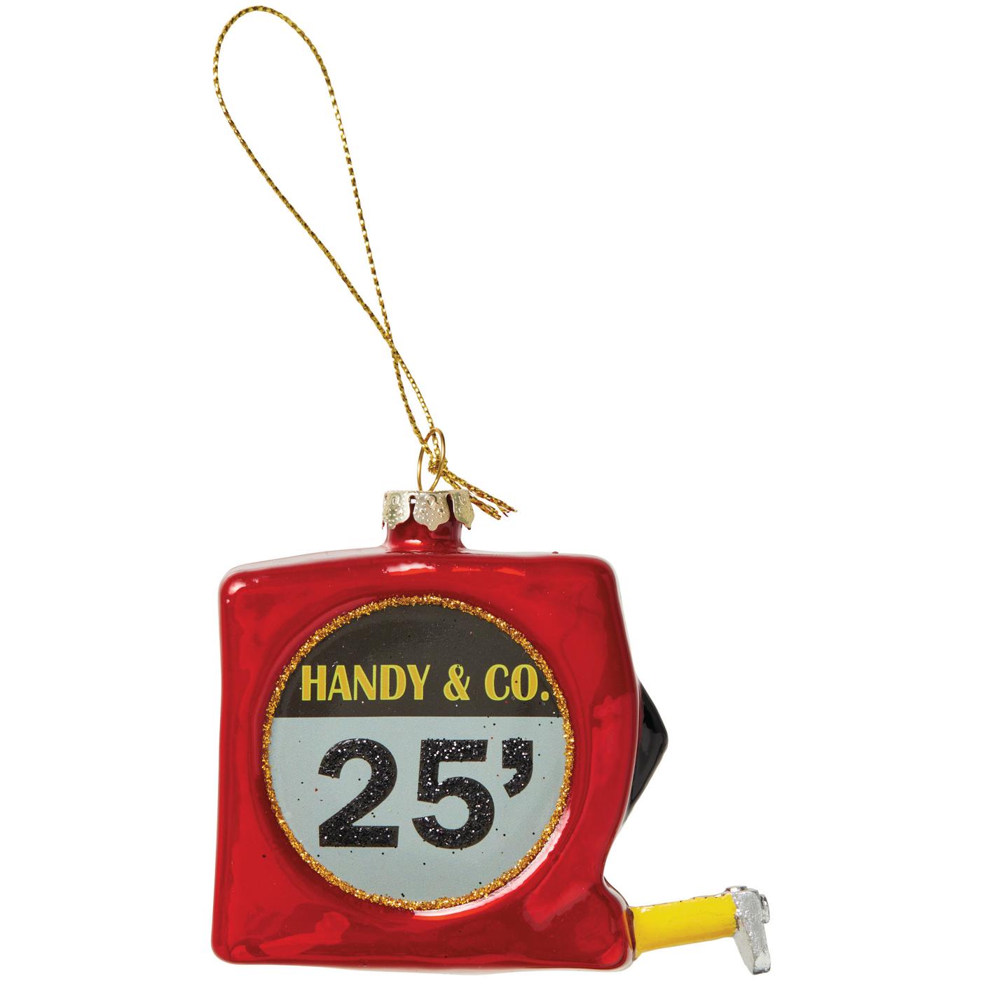 Destination Holiday Tape Measure Glass Christmas Ornament; image 1 of 2