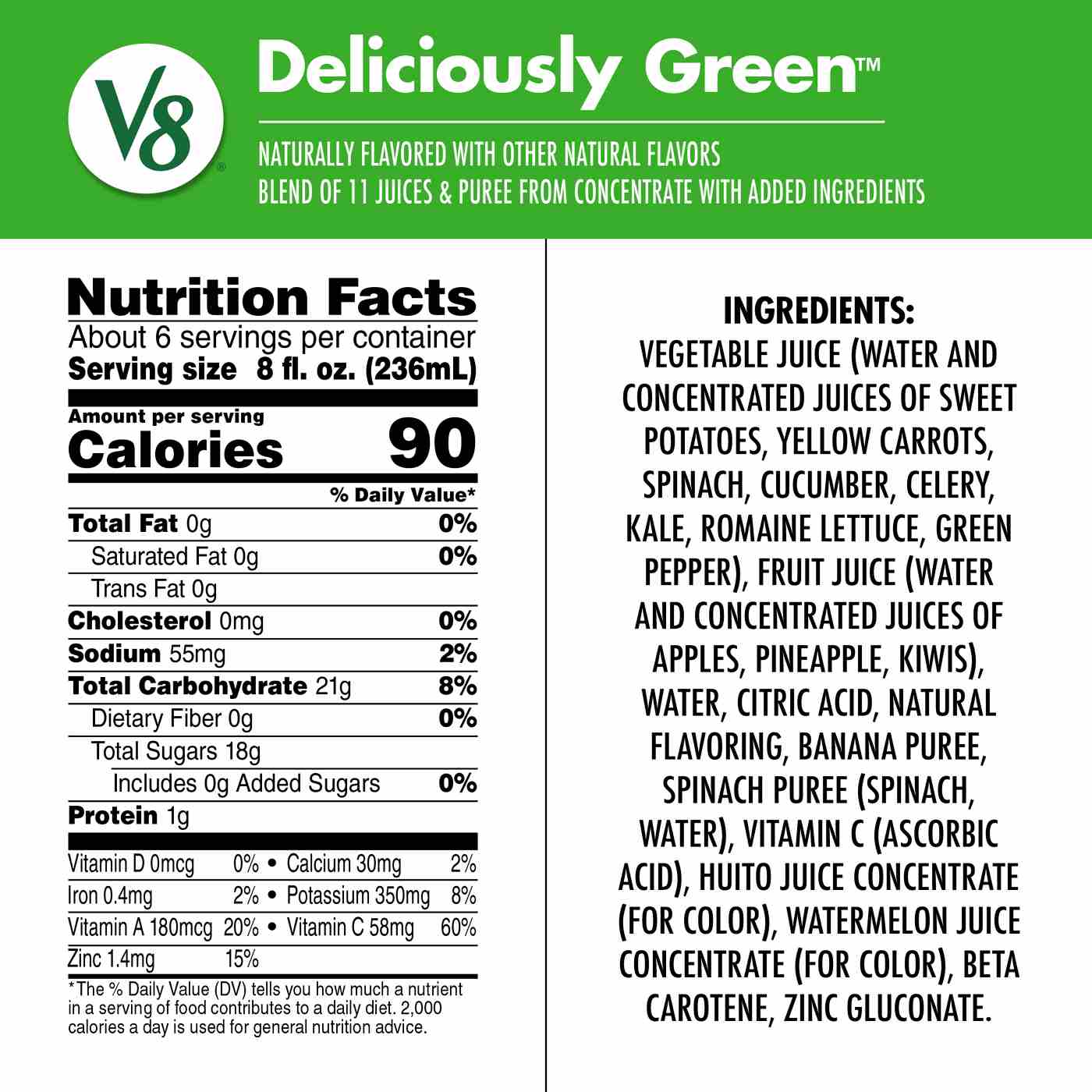 V8 Blends Deliciously Green Juice; image 2 of 3