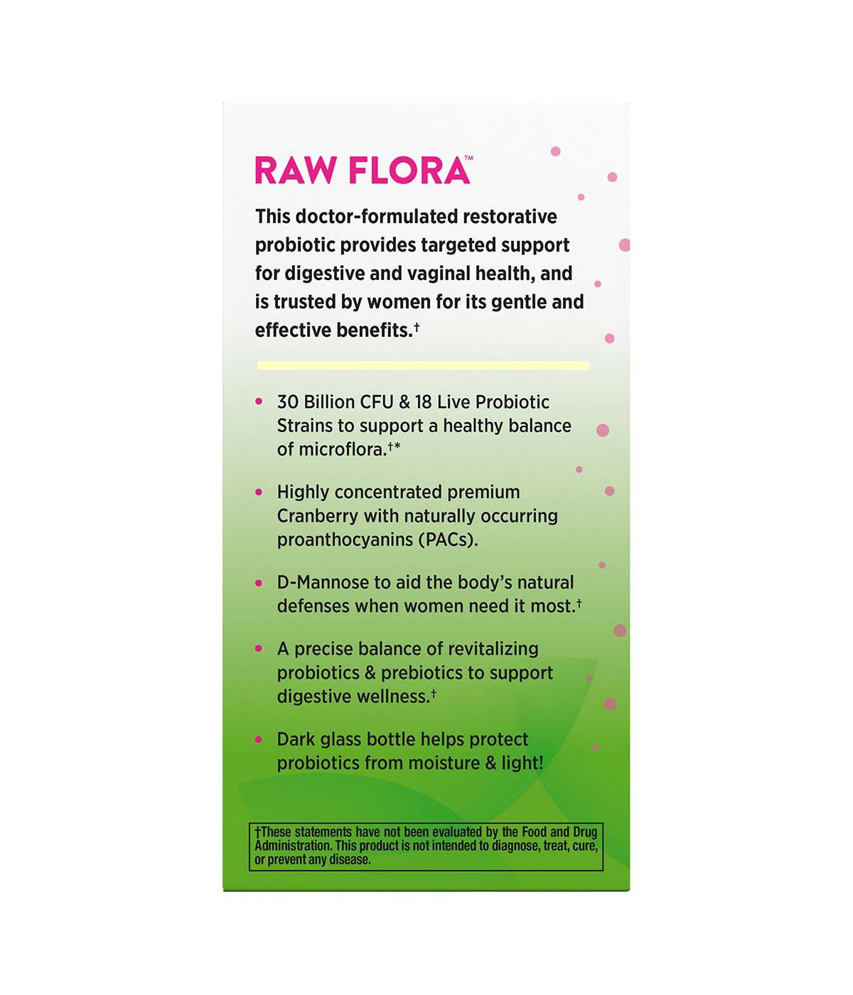 Nature's Truth Women's Care Raw Flora Probiotic-18 Vegan Capsules; image 4 of 8
