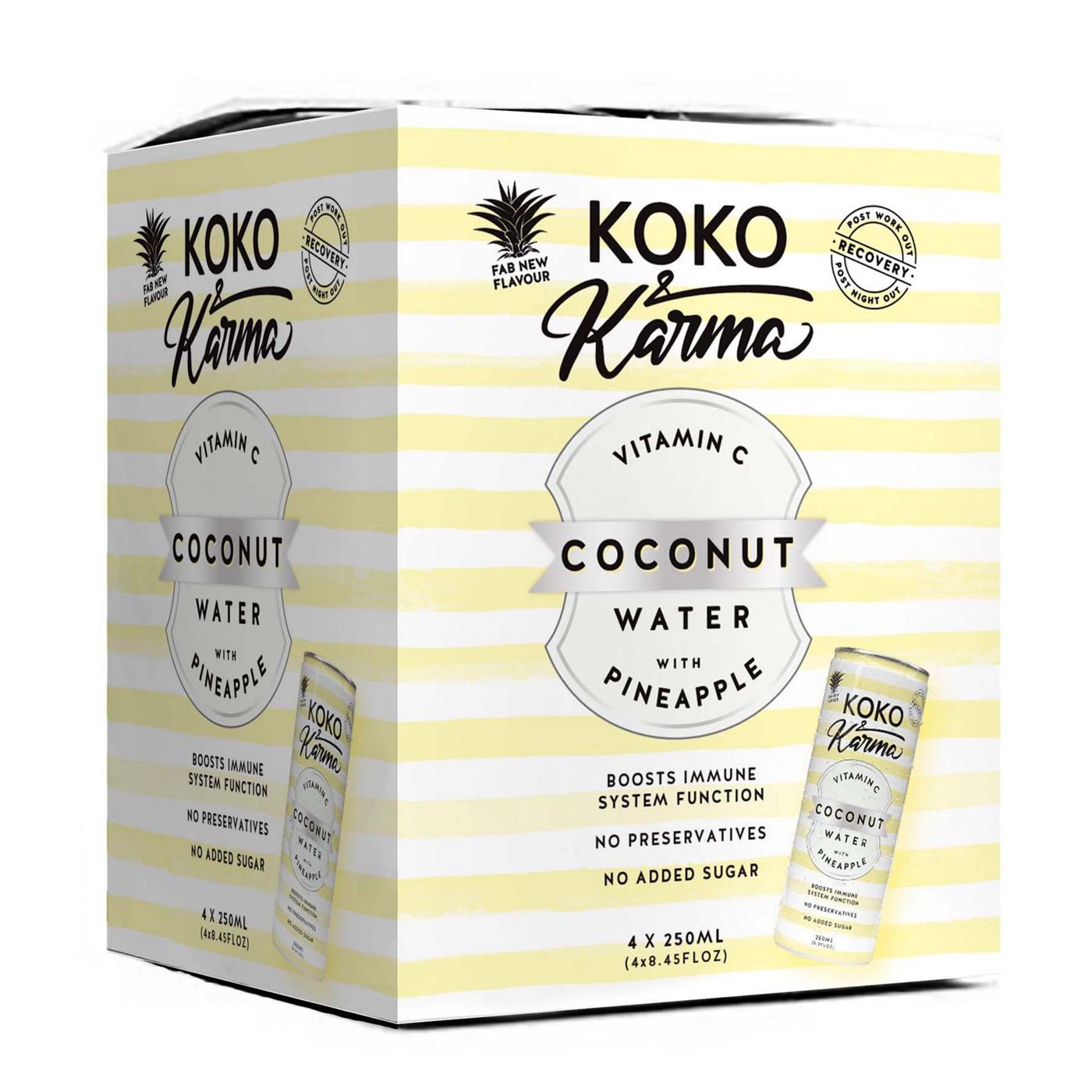 Koko & Karma Vitamin C & Pineapple Coconut Water 4 pk Cans; image 1 of 2