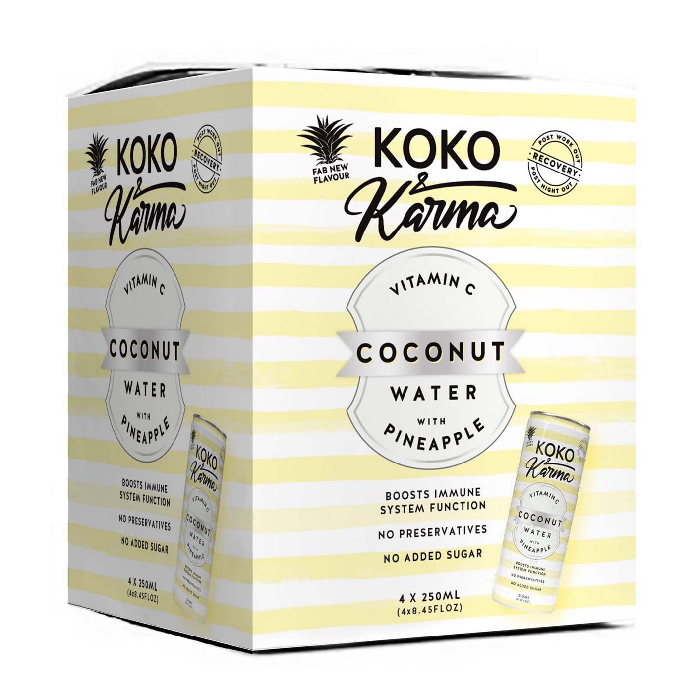 Koko & Karma Vitamin C & Pineapple Coconut Water 4 pk Cans; image 1 of 2
