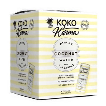 Koko & Karma Vitamin C & Pineapple Coconut Water 4 pk Cans, 8.45 oz