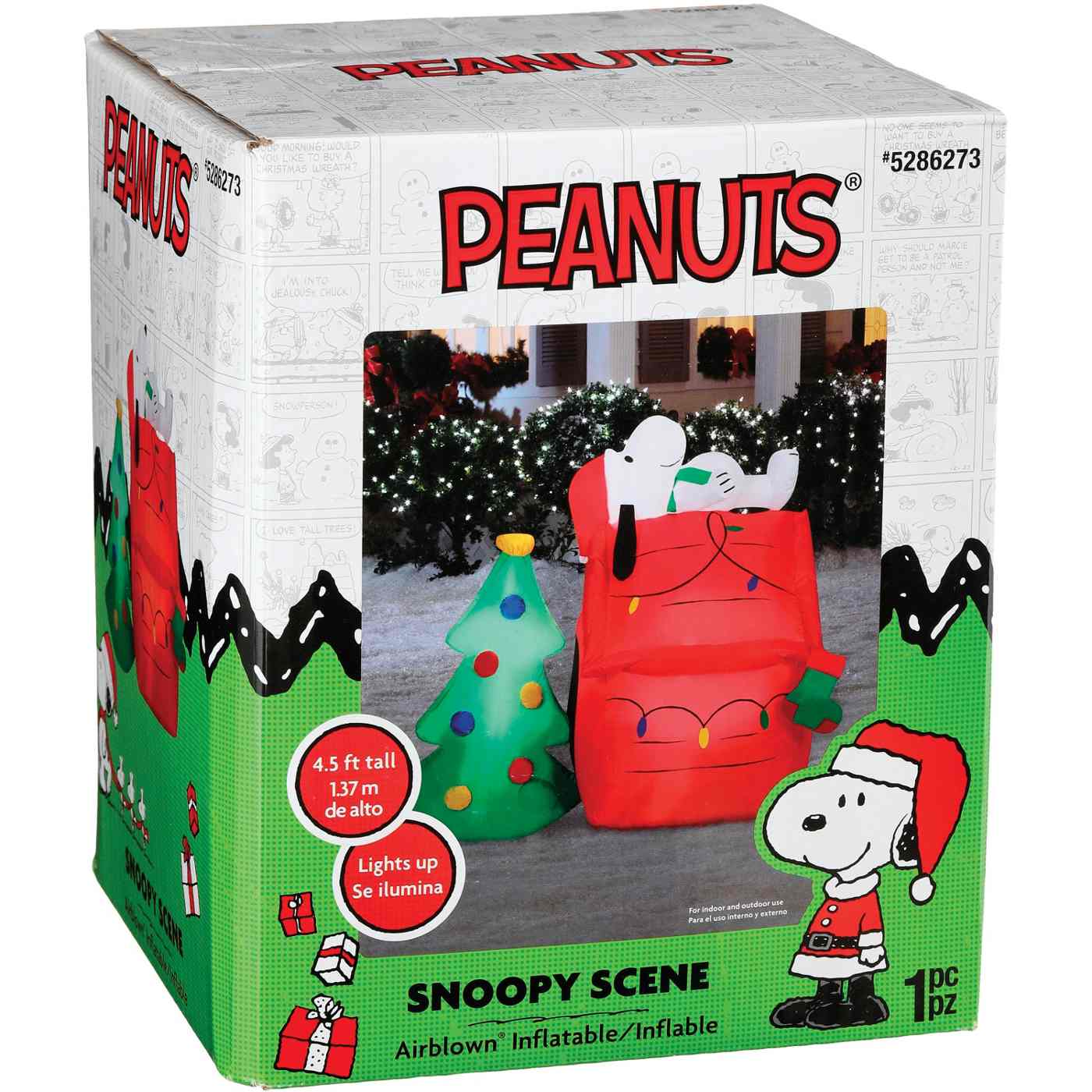 Gemmy Peanuts Snoopy Scene Airblown Christmas Inflatable; image 2 of 2