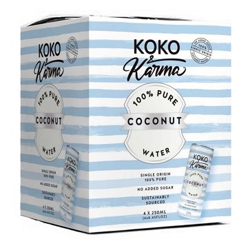 Koko & Karma 100% Pure Coconut Water 4 pk Cans, 8.45 oz