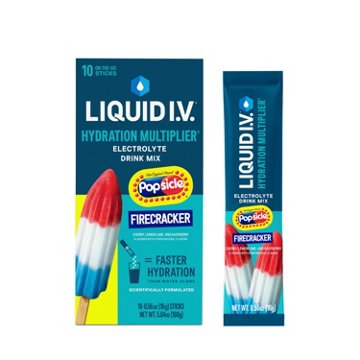 Liquid I.V. Popsicle Firecracker Hydration Multiplier Electrolyte Drink Mix Sticks, 10 ct