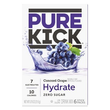 Pure Kick Hydration Drink Sticks - Concord Grape, 6 ct