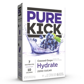 Pure Kick Hydration Drink Sticks - Concord Grape, 6 ct