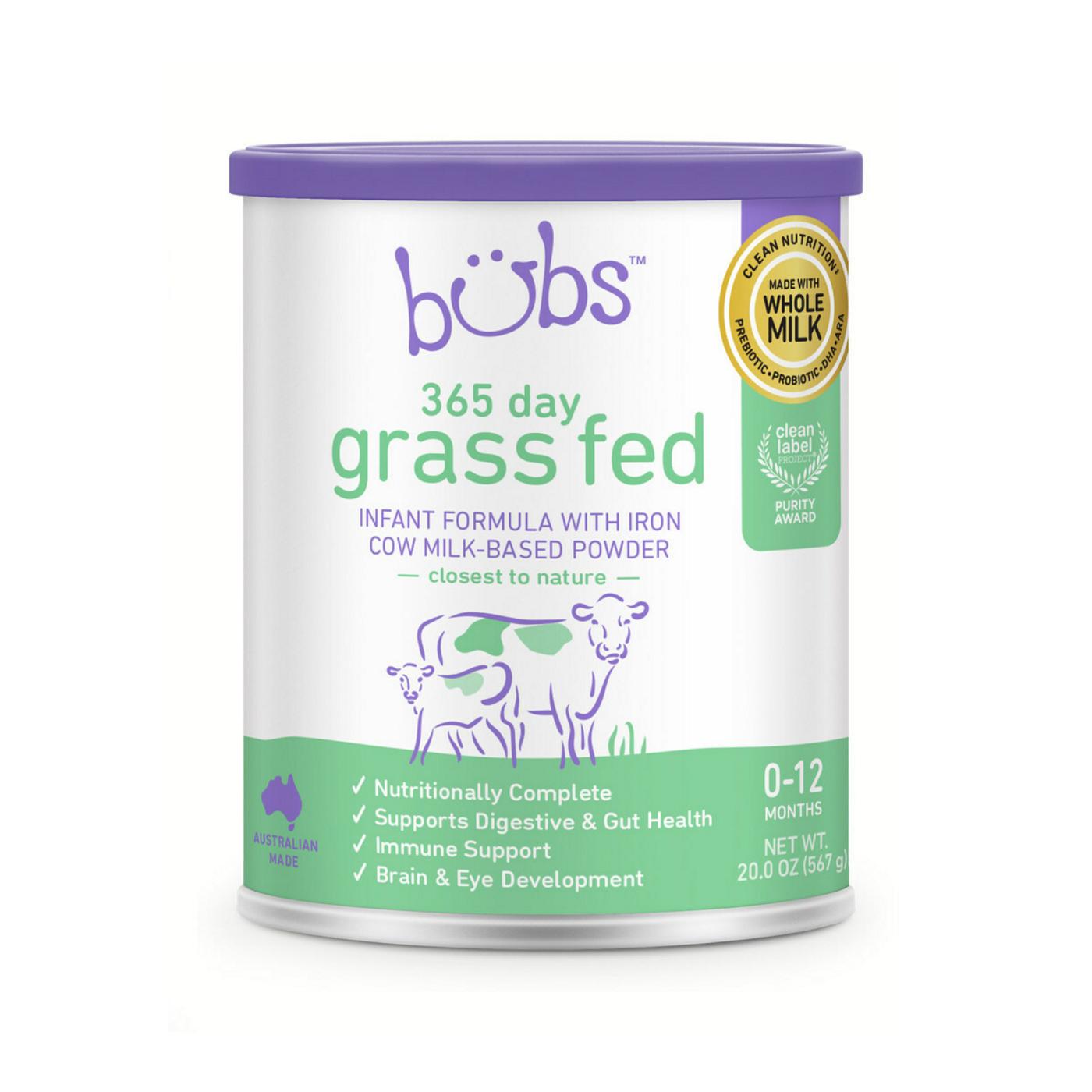 Bubs 365 Day Grass Fed Cow Milk- Based Infant Formula; image 1 of 13