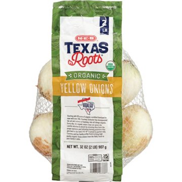 H-E-B Texas Roots Fresh Organic Yellow Onions, 2 lb bag