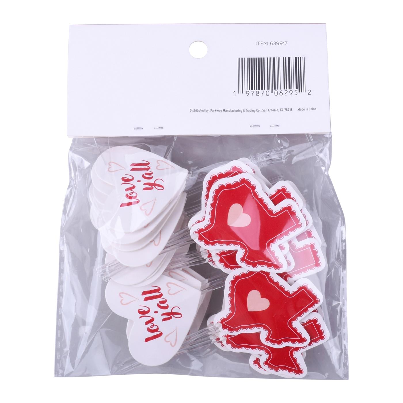 Destination Holiday Valentines Cupcake Picks - Texas Hearts; image 2 of 3