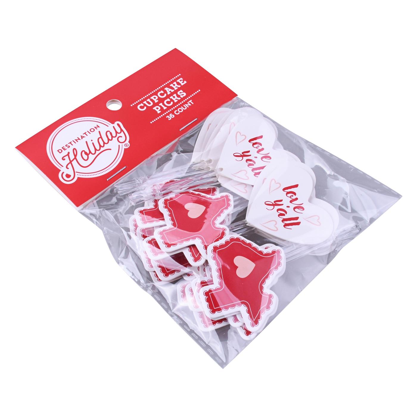 Destination Holiday Valentines Cupcake Picks - Texas Hearts; image 3 of 3