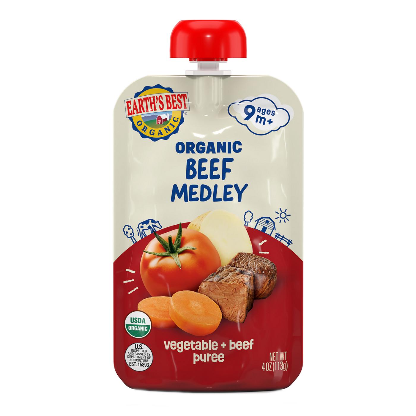 Earth's Best Organic Vegetable + Beef Puree Pouch - Beef Medley; image 1 of 2