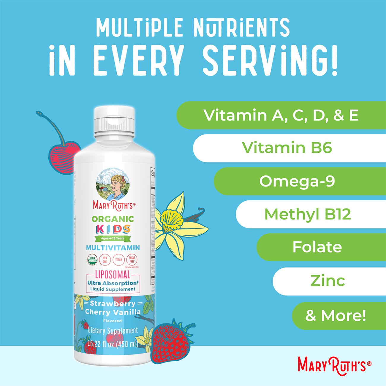 maryruth's liposomal glutathione for children MaryRuth's, Liquid Women's Multivitamin Drops, Vanilla Peach Flavour MaryRuth Organics Infant Vitamin C