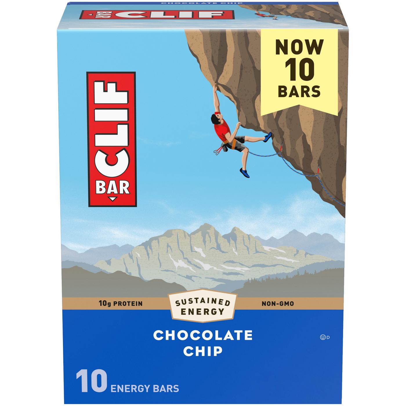 Clif Bar 10g Protein Energy Bars - Chocolate Chip; image 1 of 9