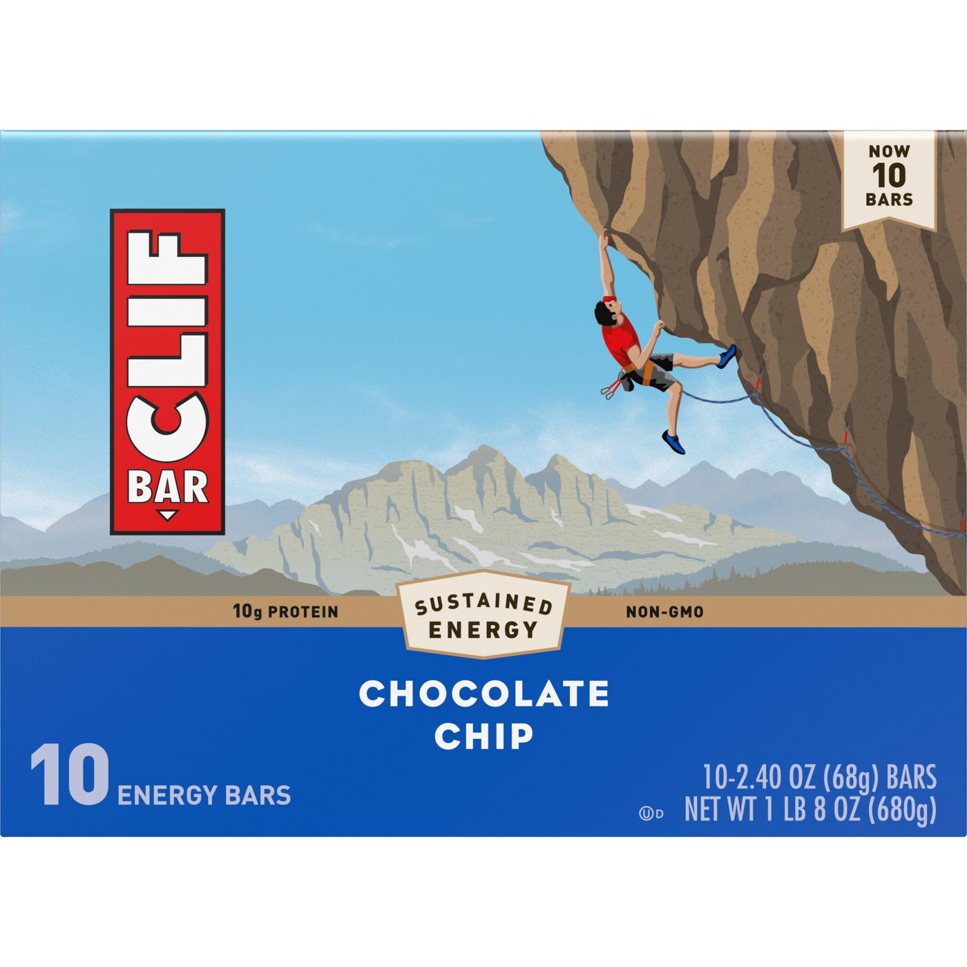 Clif Bar 10g Protein Energy Bars - Chocolate Chip; image 2 of 9