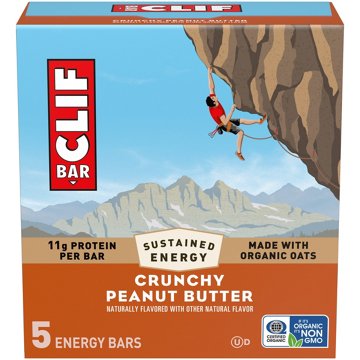 Clif Bar 11g Protein Energy Bars - Crunchy Peanut Butter