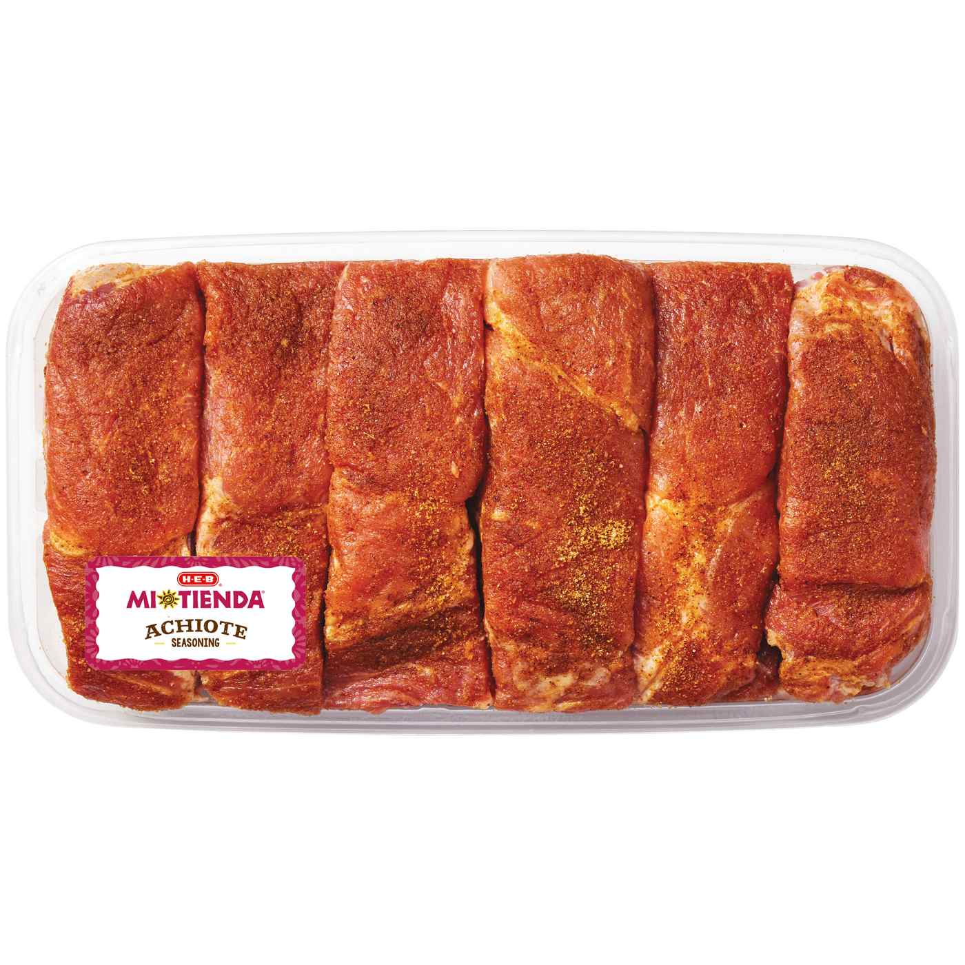 H-E-B Mi Tienda Seasoned Country-Style Bone-In Pork Ribs - Achiote; image 1 of 2