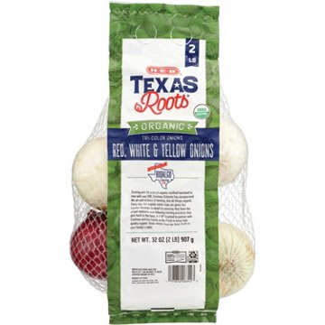 H-E-B Texas Roots Fresh Organic Tri-Color Onions, 2 lb bag