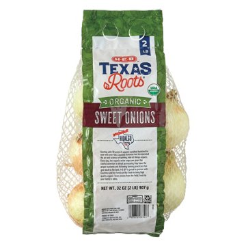 H-E-B Texas Roots Fresh Organic Sweet Onions, 2 lb bag