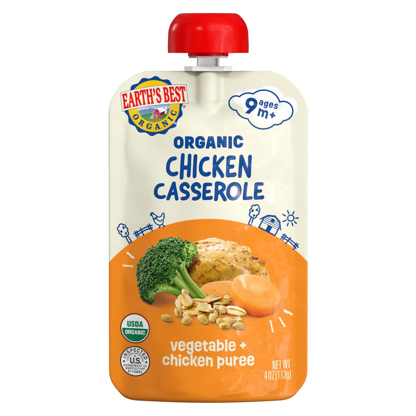 Earth's Best Organic Baby Food Pouch Chicken Casserole Puree