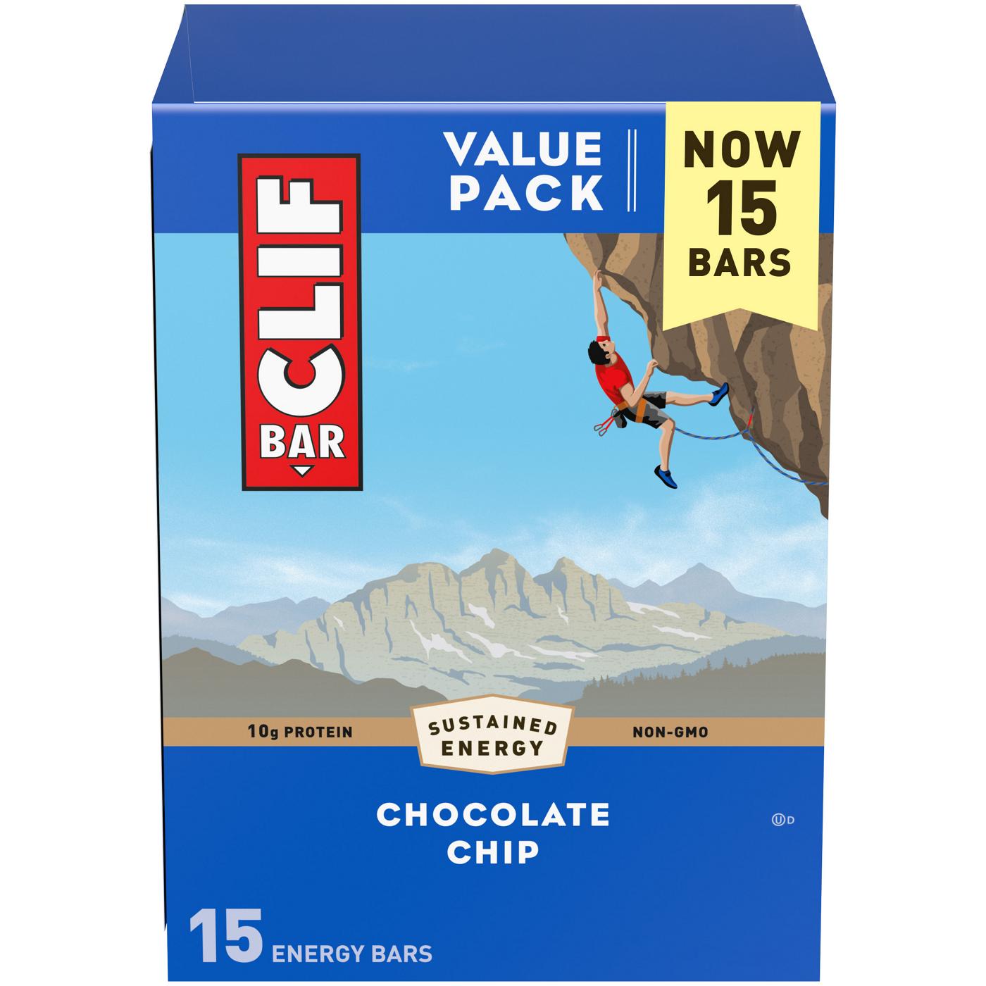 Clif Bar 10g Protein Energy Bars Value Pack - Chocolate Chip; image 1 of 8