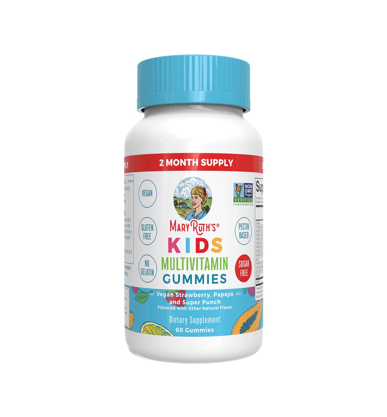 Mary Ruth's Sugar Free Kids' Multivitamin Gummies - Strawberry, Papaya ...