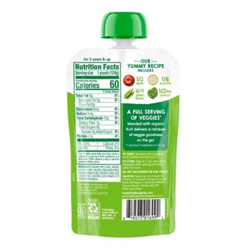Happy Tot Organics Love My Veggies Pouch - Apple, Zucchini, Green Beans & Spinach, 4.22 oz