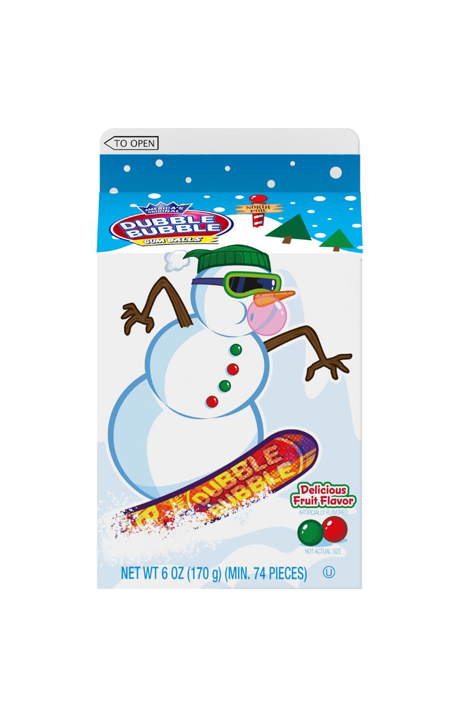 Dubble Bubble Gumballs Christmas Milk Carton; image 3 of 4