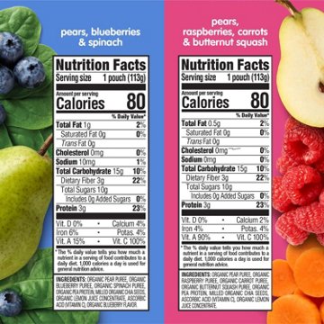 Happy Tot Organics Fiber & Protein Variety Pack Pouch - Fruit & Vegetable Blend