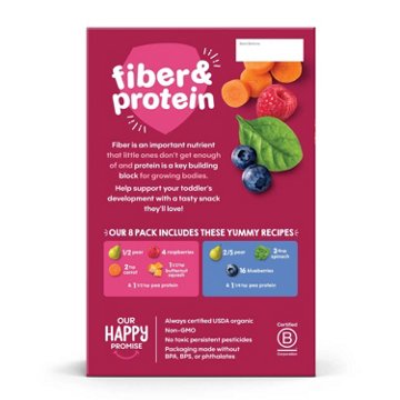 Happy Tot Organics Fiber & Protein Variety Pack Pouch - Fruit & Vegetable Blend