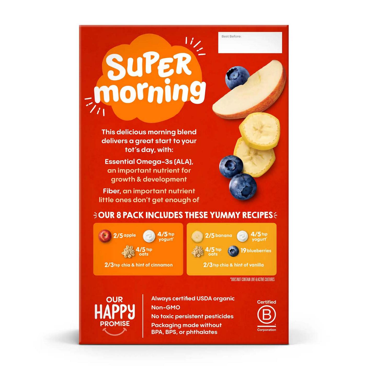 Happy Tot Organic Super Morning Pouch Variety Pack - Fruit Yogurt & Grain Blend; image 3 of 5