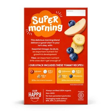 Happy Tot Organics Super Morning Pouch Variety Pack - Fruit Yogurt & Grain Blend